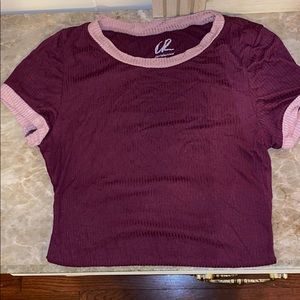 Burgundy & light pink crop top!